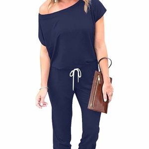 Women's Jumpsuit Romper Casual Summer Short Sleeve Off Shoulder